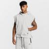 Men's Spring & Autumn Youth Thickened Multi-Pocket Sleeveless Hoodie and Sports Vest.