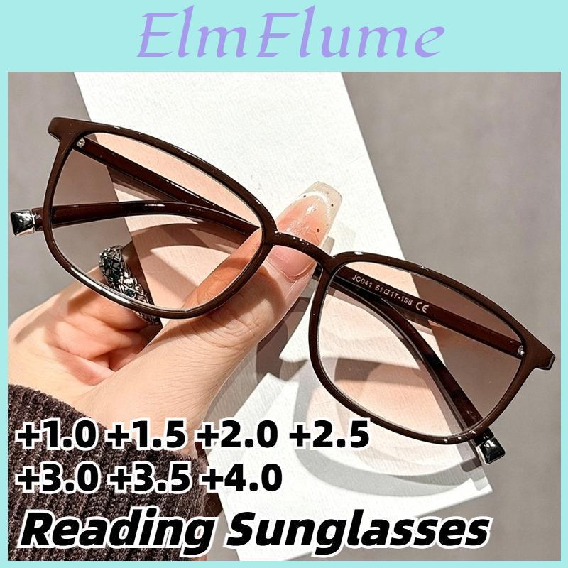 New Fashionable Sunglasses Reading Gradientlens Unisex Minimalist Square Frame Presbyopia Glasses Diopter 10 To 40