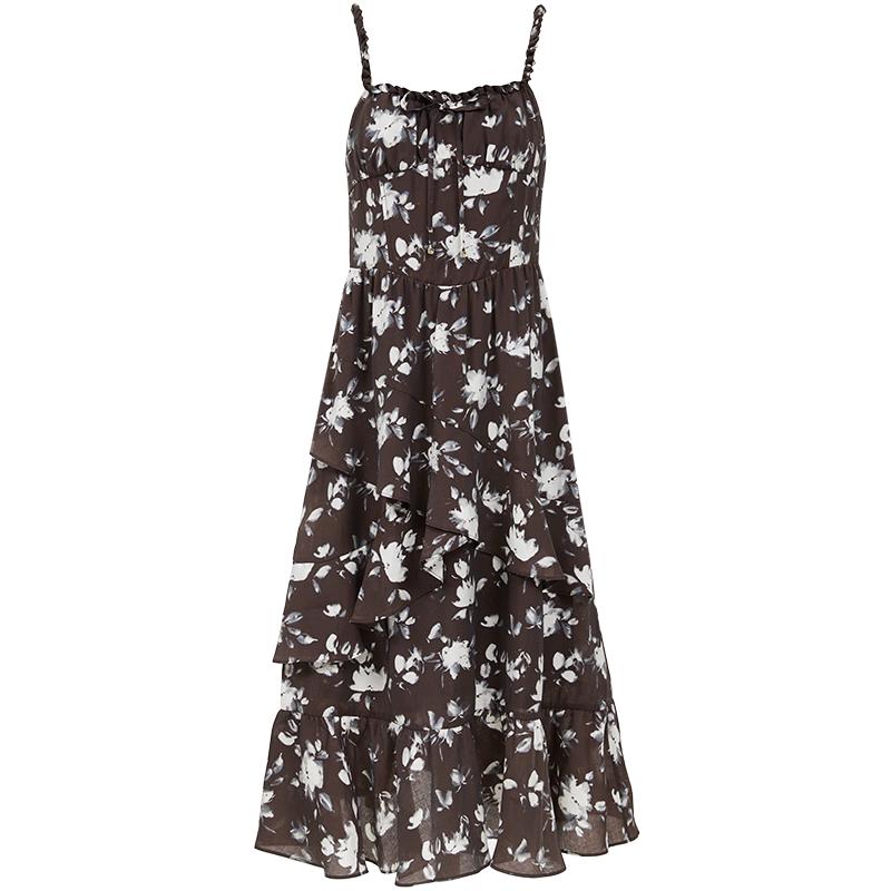 Only 2025 Summer French Elegant A-Line Midi Slip Dress