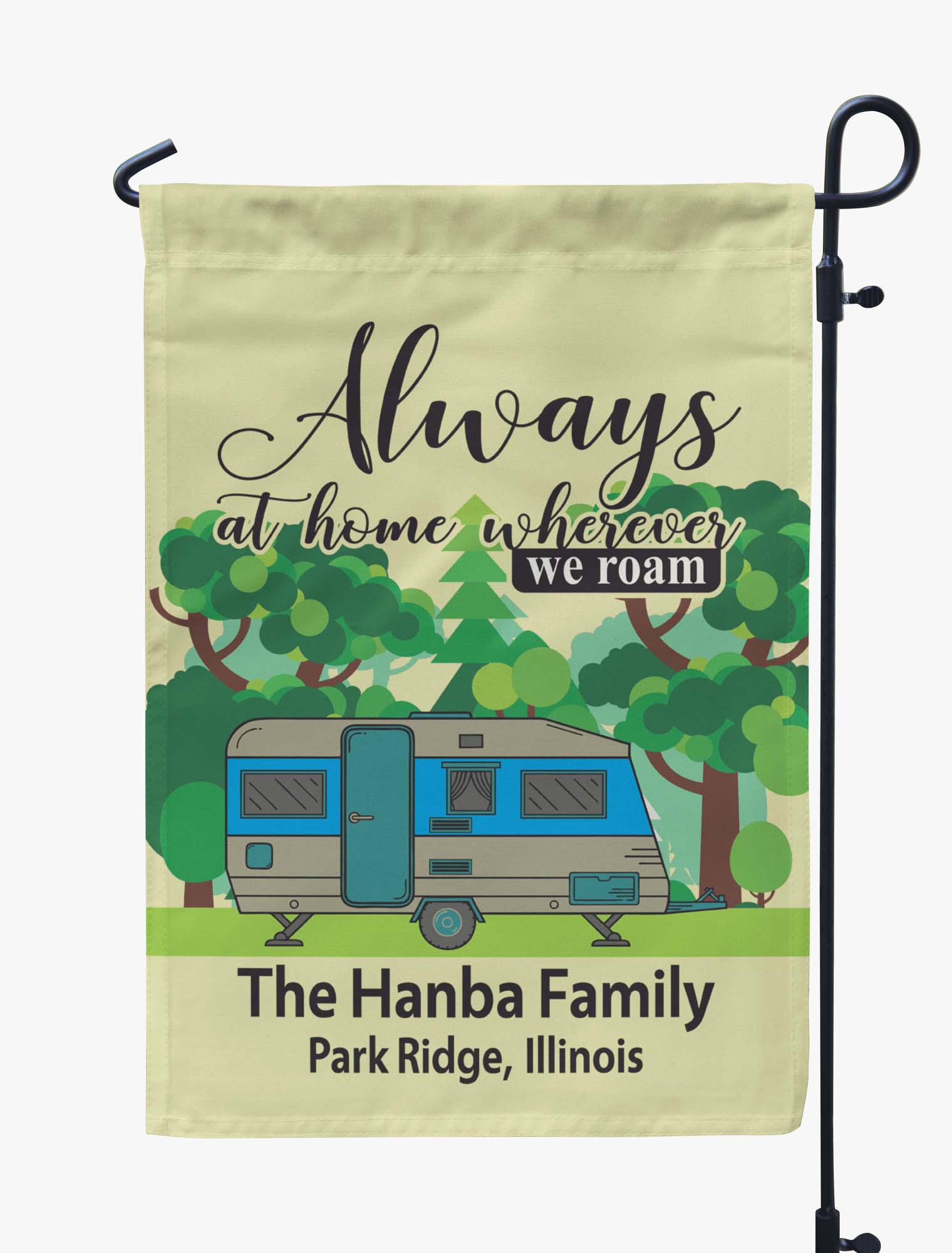

Printtoo Tan Always At Home Wherever We Roam Big Travel Trailer CampingA FlagA Custom Personalized CampingA FlagsA For Campers Double Sided 12.5 x 18 Inches дубильная кора