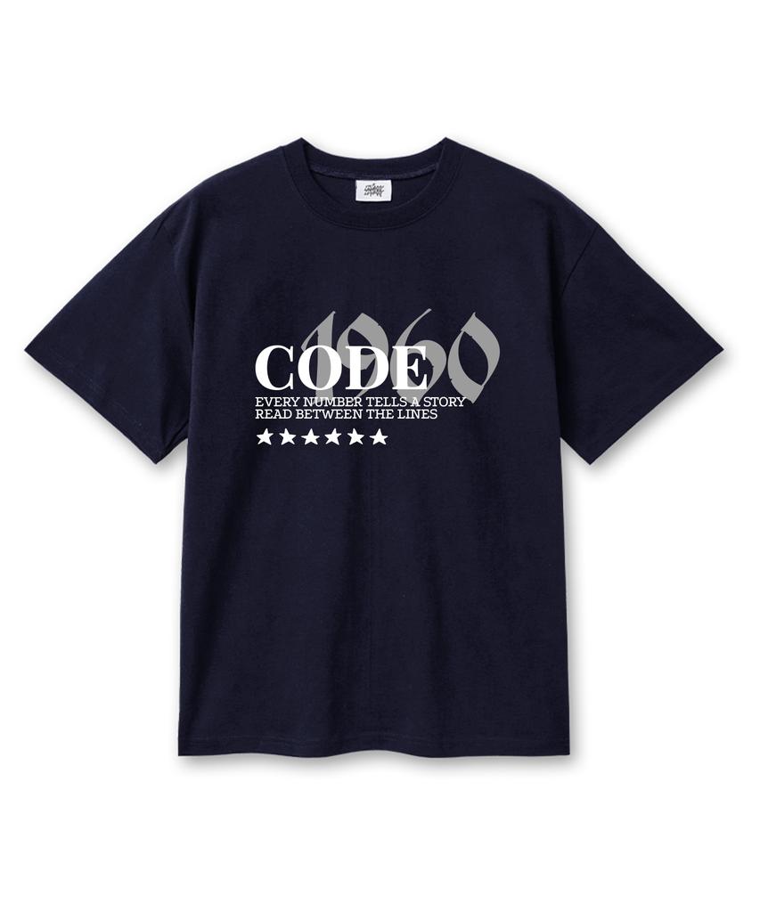 Leijimeli Code1960 20-Count Cotton Oversized Short Sleeve T-Shirt Navy