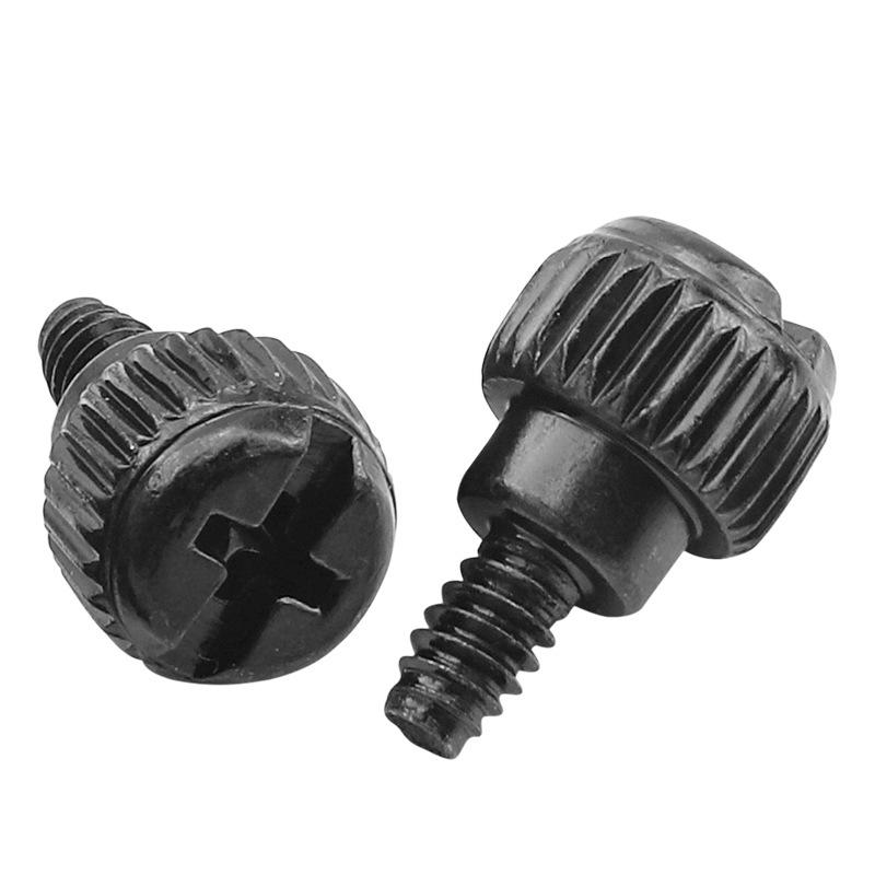 Black Knurled Round Head Thumb Screws for Computer Case Side Panels M6-32*5