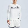 Li Ning CBA Sports Basketball Series Logo Print Crew Neck Pullover Long Sleeve T-Shirt Men Tops White ATLR099-1