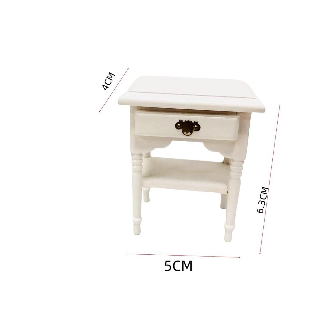 Miniature Dollhouse Furniture Set: Bed, Dressing Table, Sofa, Bedside