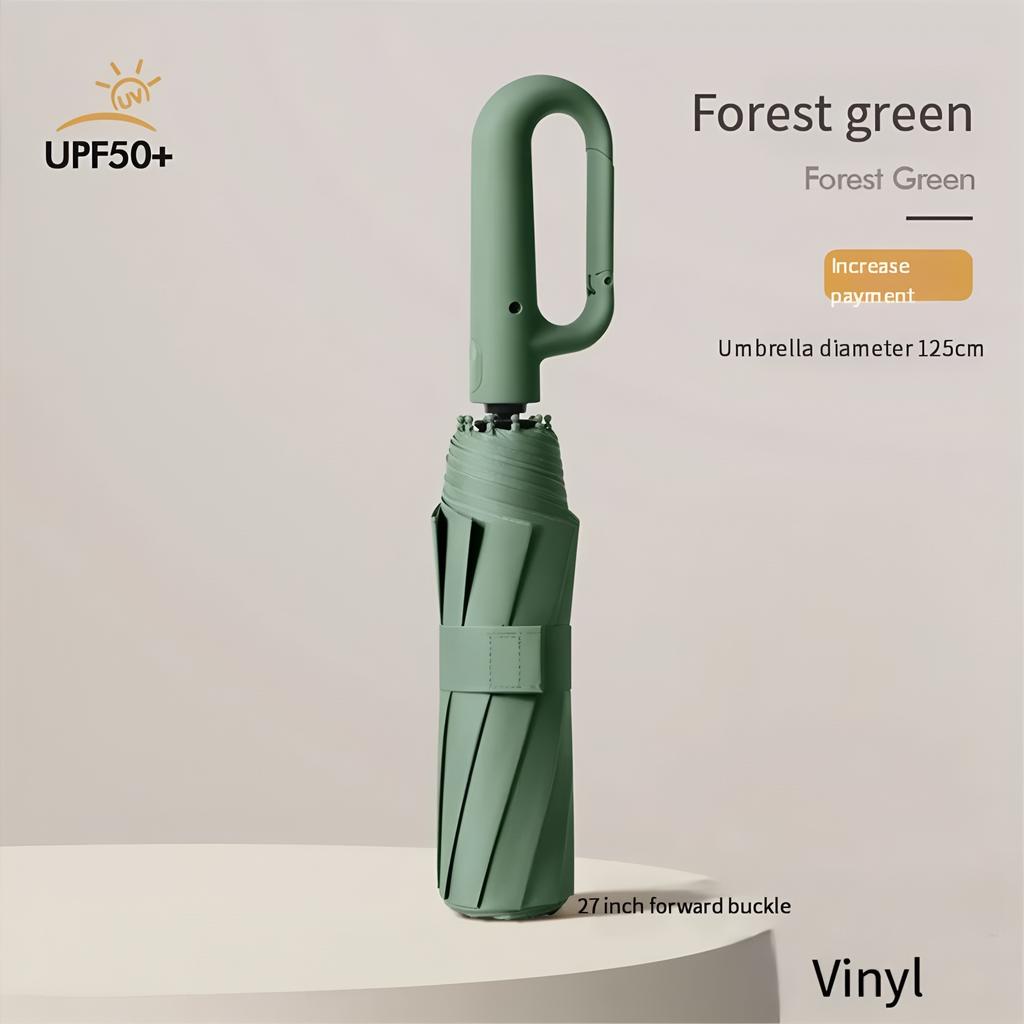 125Cm Ring Buckle Umbrella Fully Automatic Folding Umbrella Men'S Sunny And Rain Dual-Purpose Vinyl Sun Protection Umbrella Whol