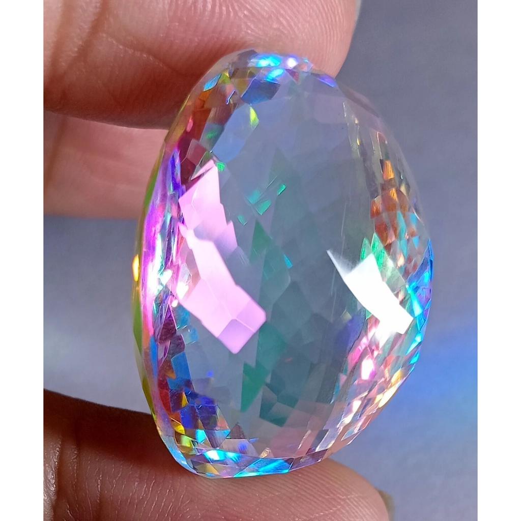 Mystic Topaz Rainbow Natural 67.85 Ct Oval Cut Excellent Certified Gemstone