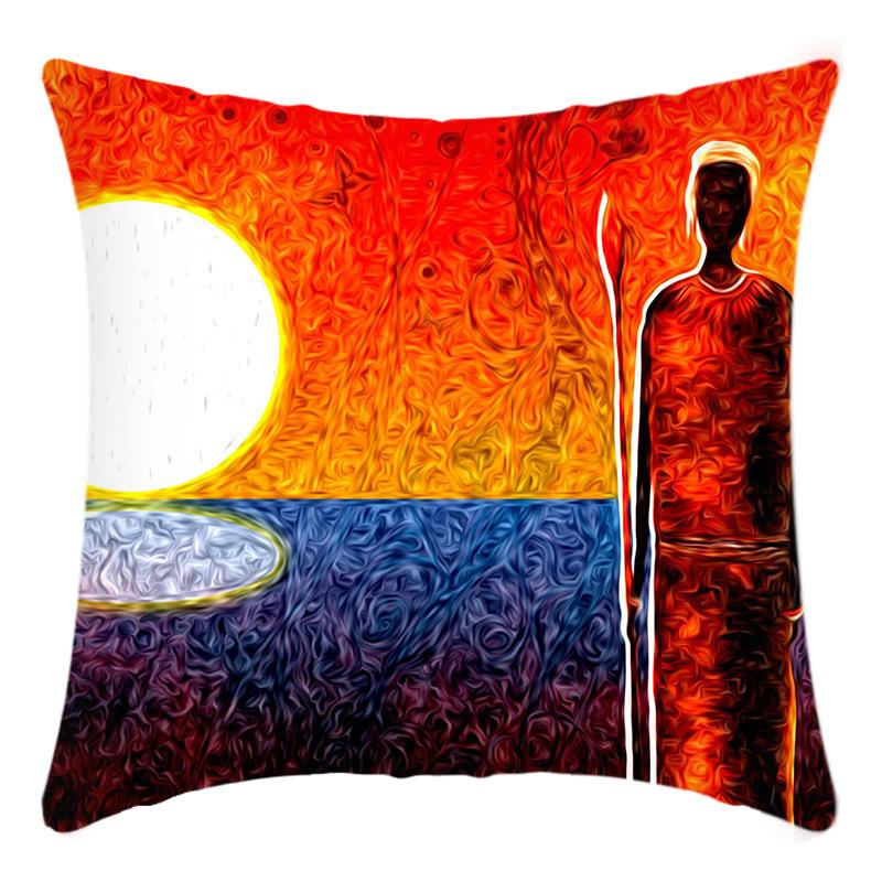 Новое искусство Абстрактный принт солнца Принт букв Наволочка Домашняя наволочка на диван 45 * 45Cm pillowcase