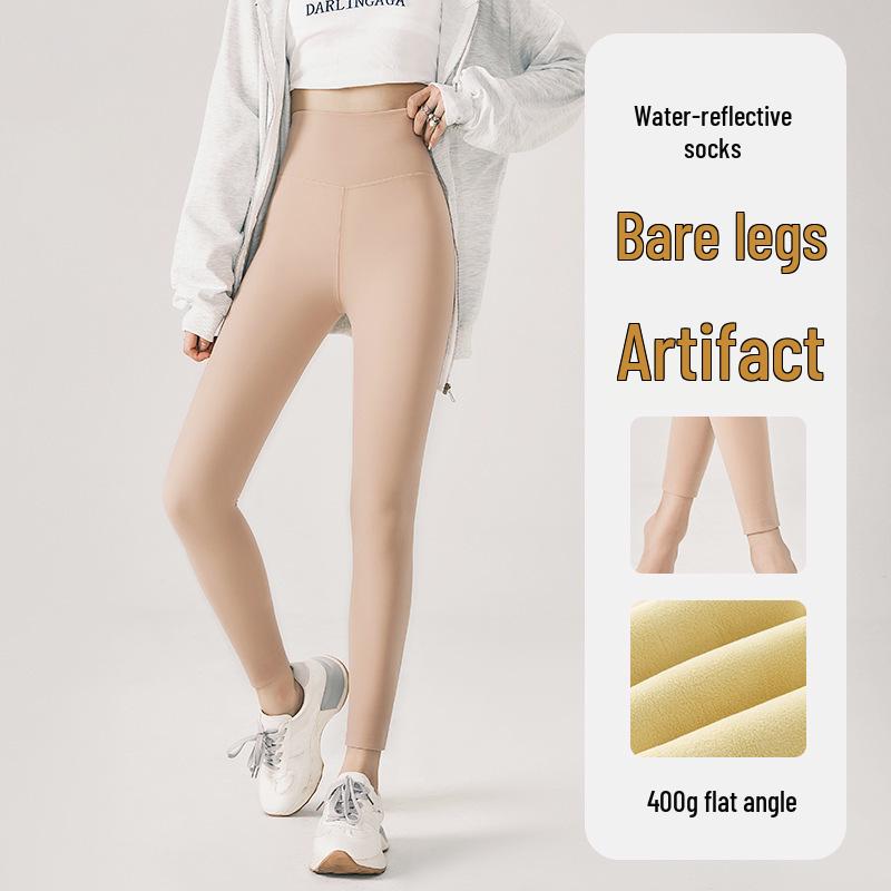 

Women s Nude Base Pants: Winter Tummy Control with Velvet Gloss One Size