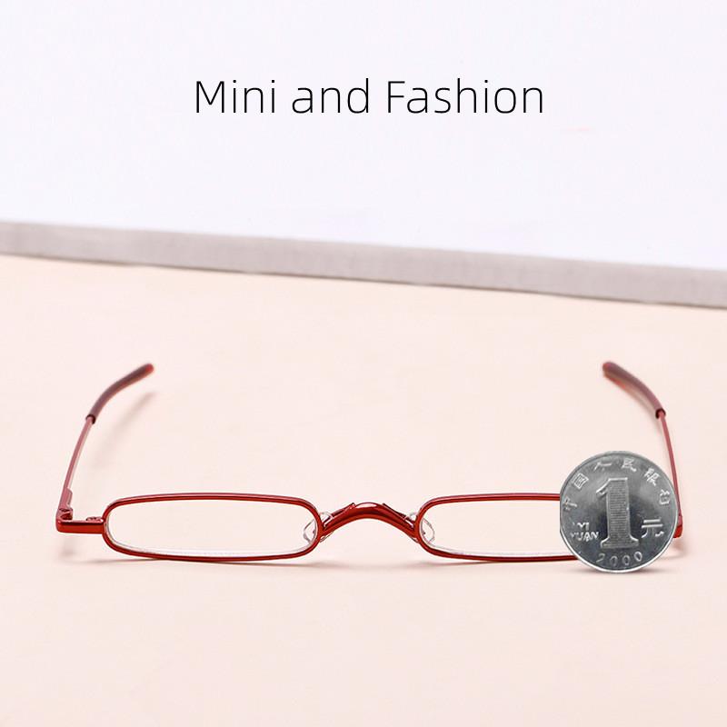 Unisex Pocket Reading Glasses Slim Mini Metal Readers With Pen Tube Case Men Women Hd Reader Eyeglasses Diopter +1.0/2.0/3.0/4.0
