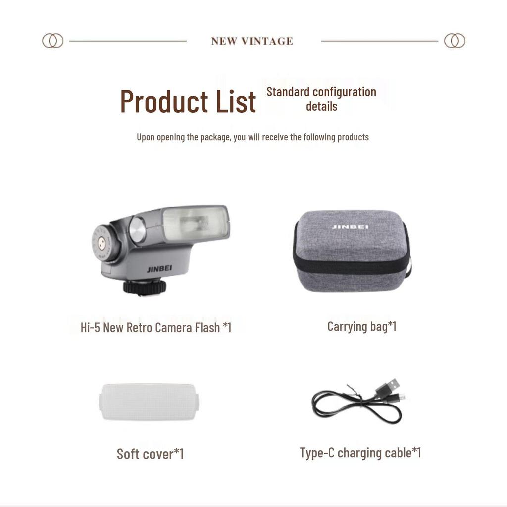 8K Shell Hi-5 Retro Flash for DSLR & Mirrorless Cameras - Mini External Hot Shoe Light