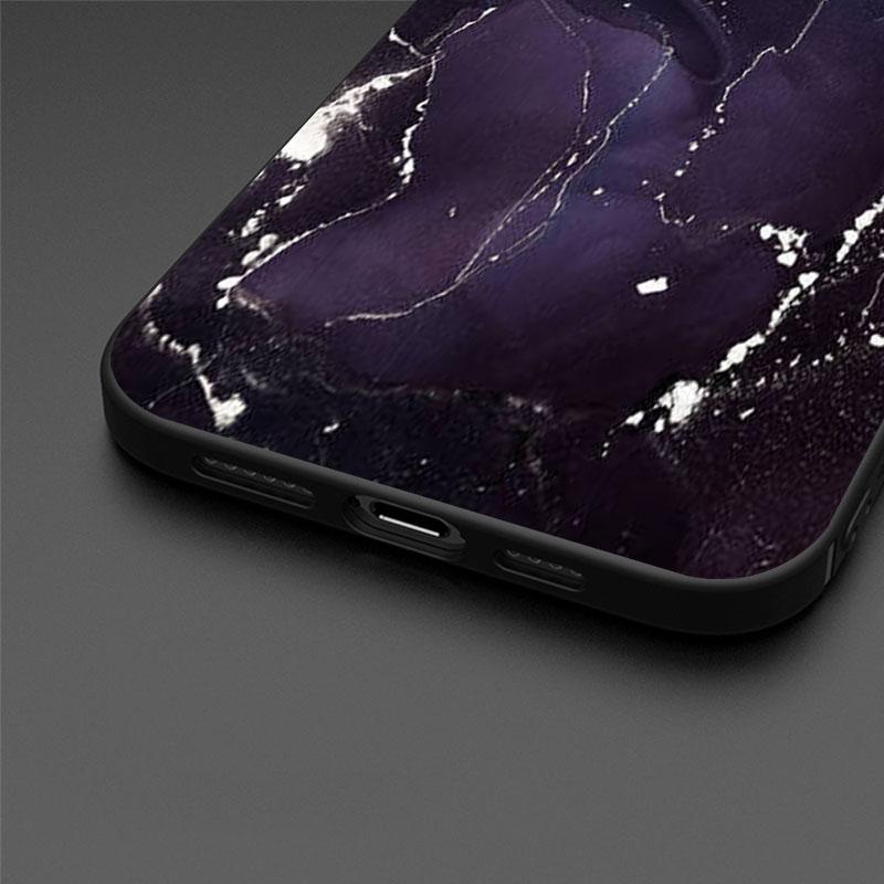 Case For Apple iPhone 11 13 12 14 Pro 7 Plus XR X XS Max 6 6S 13Pro SE 2022 Black Silicone Phone Funda Marble Pattern