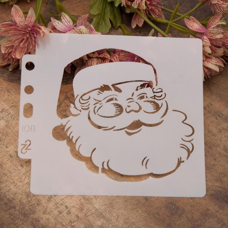 Exquisite Christmas Spraying Drawing Template Portable Washable 3-ring Loose-leaf Stencils Reusable Anti-break for Kids