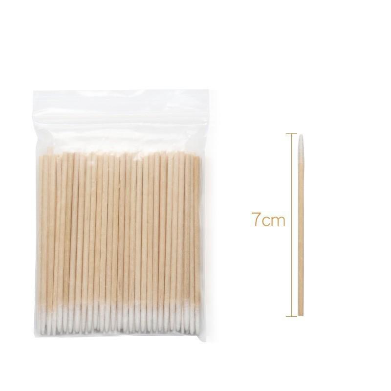 Disposable Double-Ended Pointed Cotton Swabs for Eyelash, Beauty, and Tattoo Cleaning