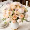 Artificial Flowers Silks Peony Roses Outdoor Wedding Party Bridal Bouquets Home Room Vase Garden Yard Room Decora Diy Gifts Box
