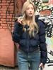 Dames Parka met Bont Capuchon Bovenkleding Dikke Dons Katoen Gevoerd Slank Kort Cropped Puffer Bubble Jas