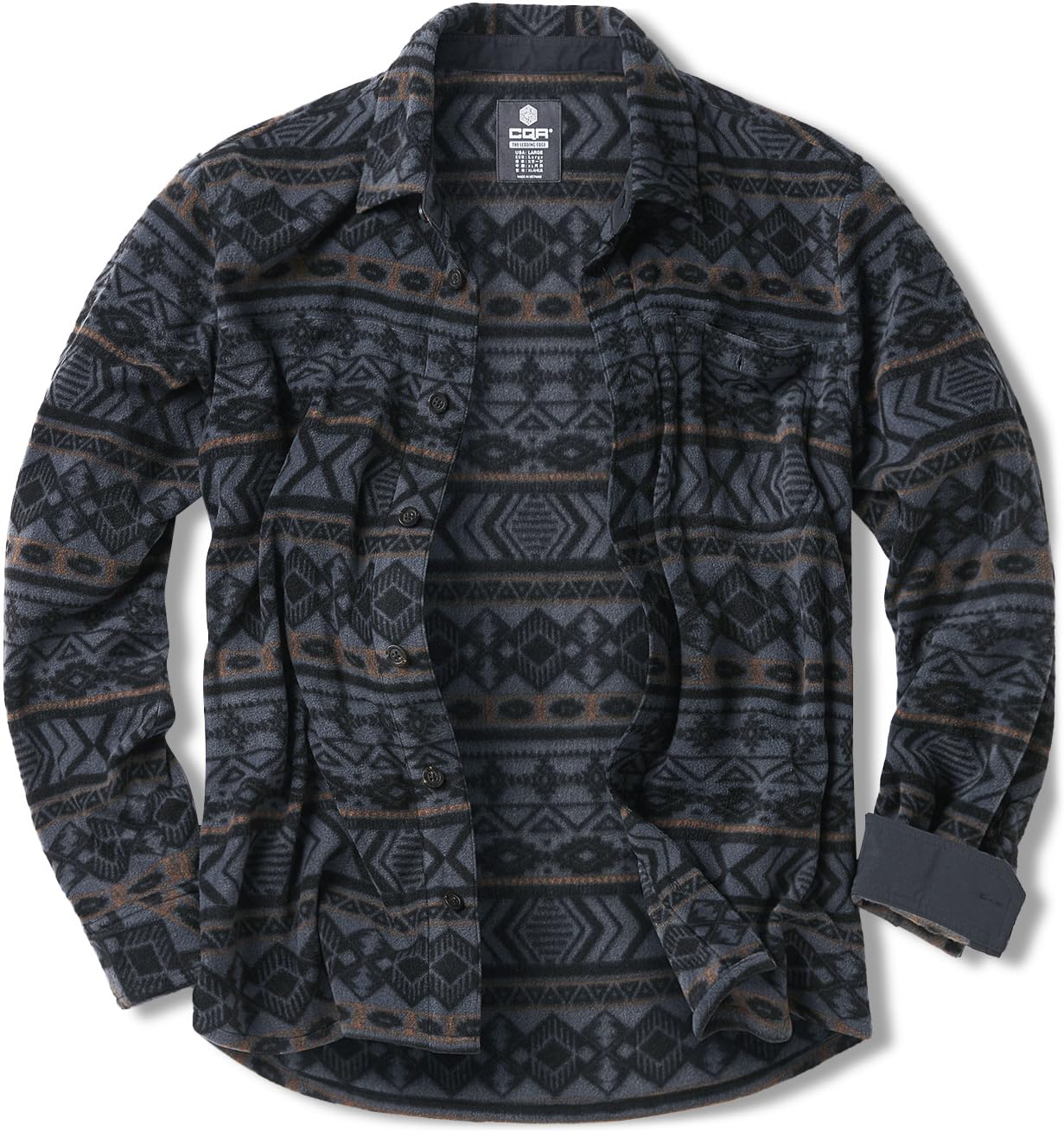 

CQR Флисовая рубашка с длинным рукавом в клетку и для работы, для улицы, для гор, толстая флисовая рубашка с нагрудным и нарукавным карманами, больших размеров, мужская (Прочный и теплый) Узор, Весна,