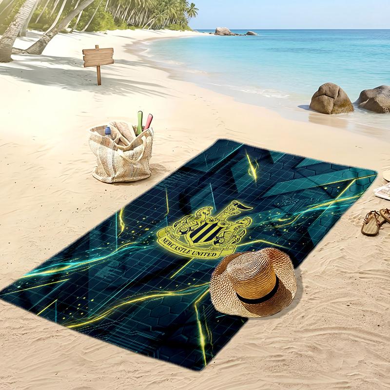 Asciugamano da Spiaggia con Stampa del Newcastle United Football, Asciugamano Grande Morbido ad Asciugatura Rapida per Spiaggia Campeggio Nuoto