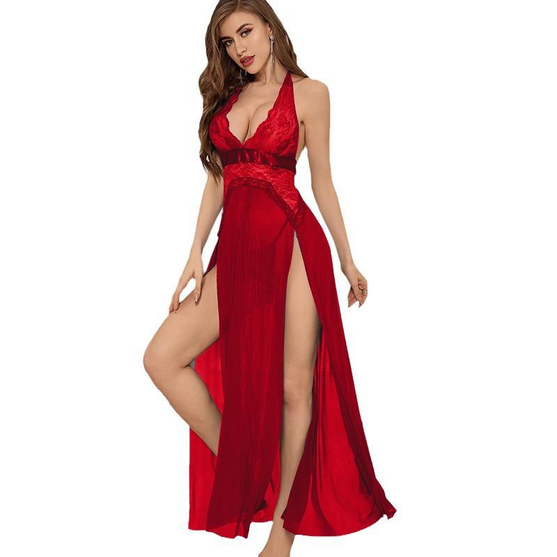 New Sexy High-Slit Long Skirt with Sheer Panels and Multi-Color Design