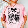Cherry Skull Shirt, Gothic Coquette Tee, Spooky Aesthetic Sweatshirt, Retro Tattoo Crewneck, Alt Gift For Her, Goth Checkered Skull Outfit