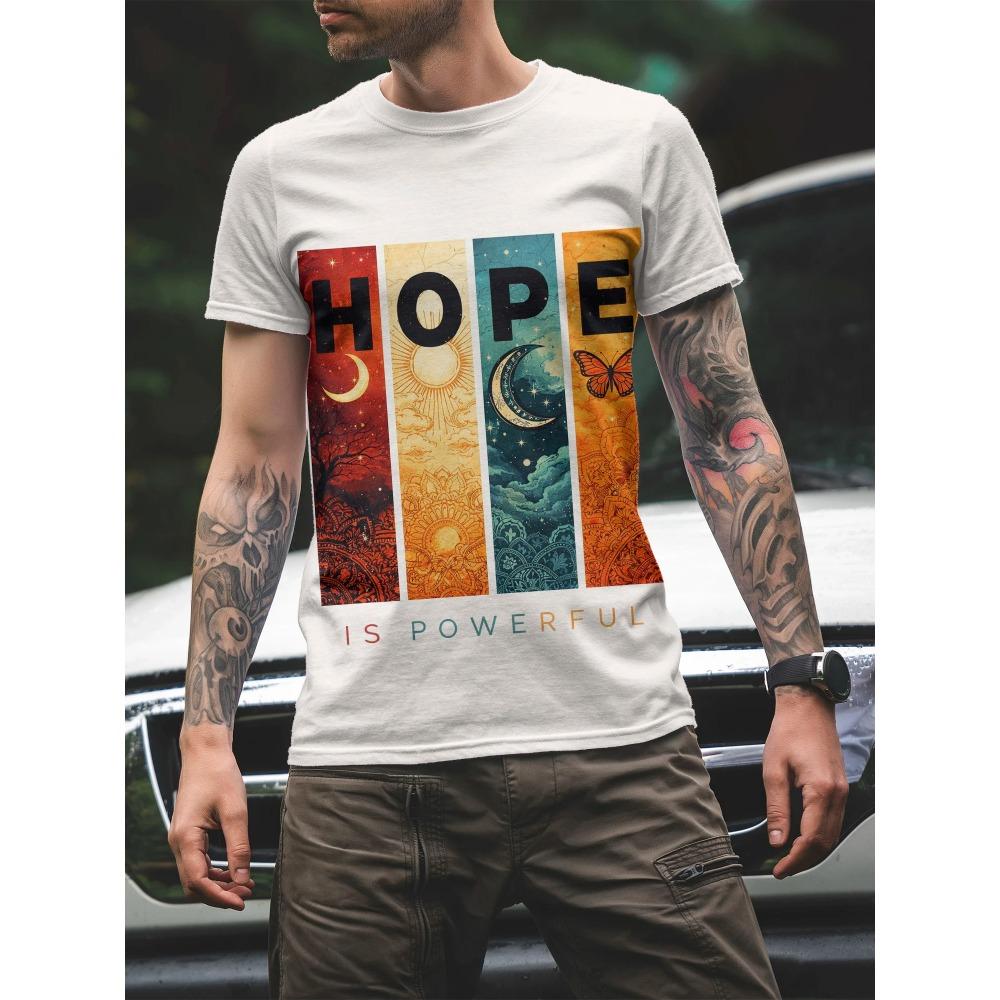 Men's Casual Daily Tshirt for Halloween and The Day of The Dead Theme Humorous Pattern Printed Top Casual Round-neck Top for Men