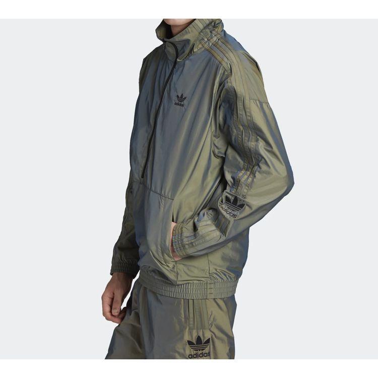 Adidas Originals Trefoil Iridescent Half-Zip Track Jacket Men Jacket Iridescent-Green GD4512