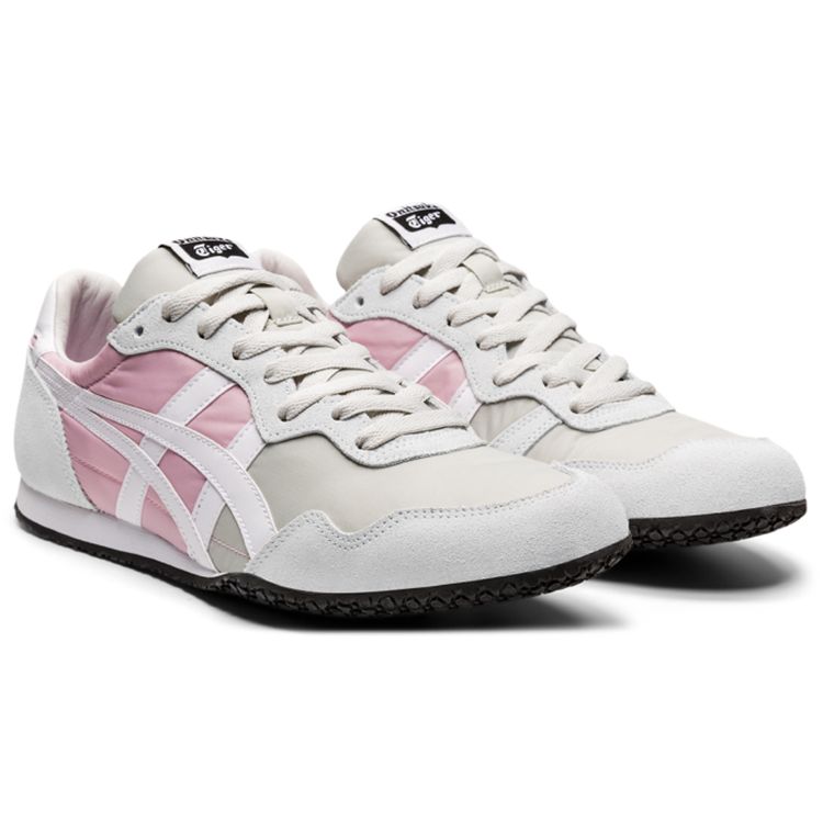 Onitsuka Tiger Serrano Fabric Synthetic Leather Retro Comfortable Running Shoes Unisex Sneakers Gray Pink 1183B400-023