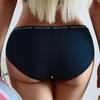 CINOON Women Sexy Low-Rise Satin Mesh Patchwork Letter Waistband Hip-Hugging Briefs Panties