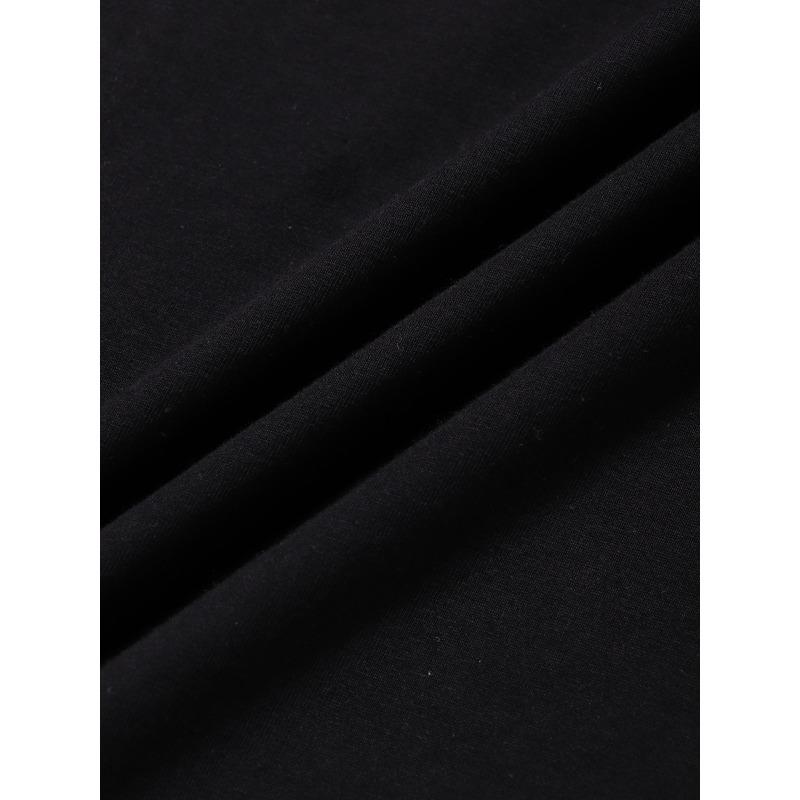 RAVE Vertical Letter Print Cool Men's Cotton Short-Sleeve T-Shirt,Breathable and Skin-Friendly,Crew Neck,Versatile and Slimming, Streetwear Style