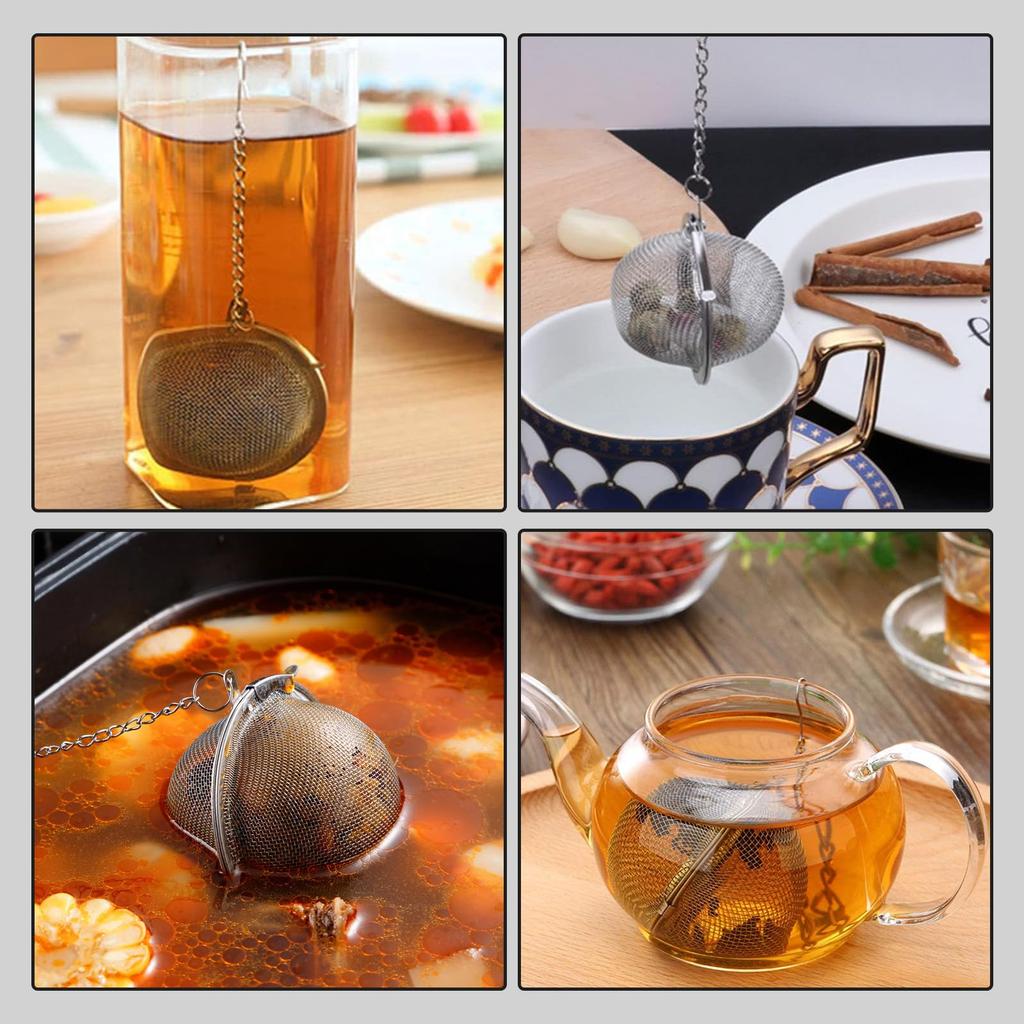 Kasanidika Ball Tea Strainers (3-Pack) Stainless Steel Heat-Resistant Strainers for Tea Bags, Barley Tea, Black Tea, and Loose Tea Leaves, Ultra-Fine