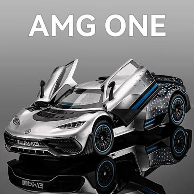 1:24 Mercedes Benz AMG ONE Racing Alloy Diecast Car Model Sound & Light Computer Host DIY Ornaments Fashion Gift For Friend Boy