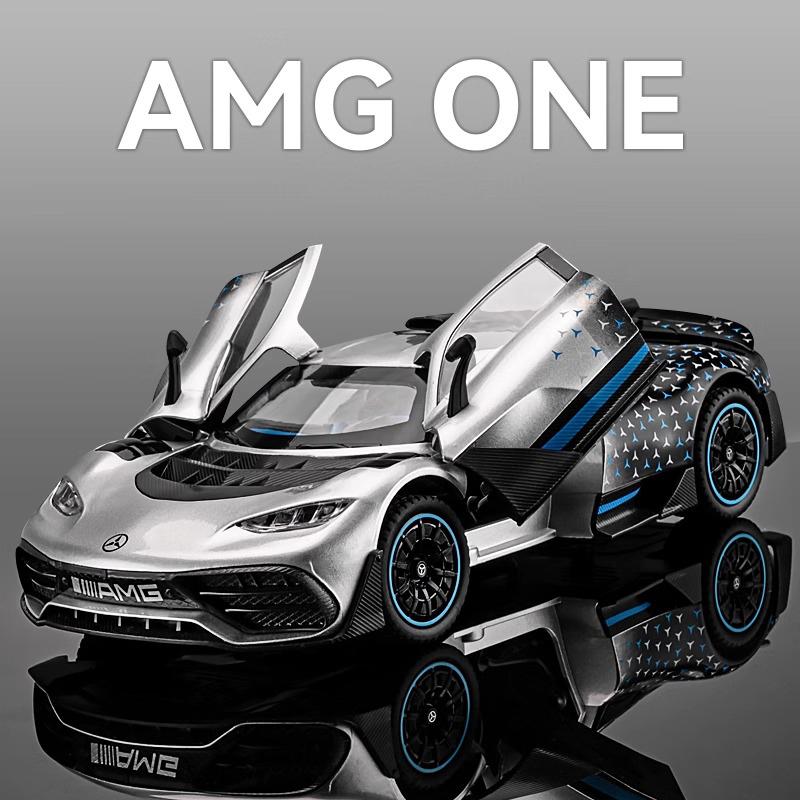 1:24 Mercedes Benz AMG ONE Racing Alloy Diecast Car Model Sound & Light Computer Host DIY Ornaments Fashion Gift For Friend Boy