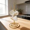 Nordic Style Iron Cup Rack With Drip Tray For Kitchen Storage And Organization