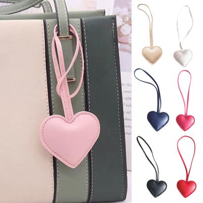 Colgante para Bolso Forma de Corazón Cuero Imitación Llavero Color Vibrante Decoración para Bolso Amuleto