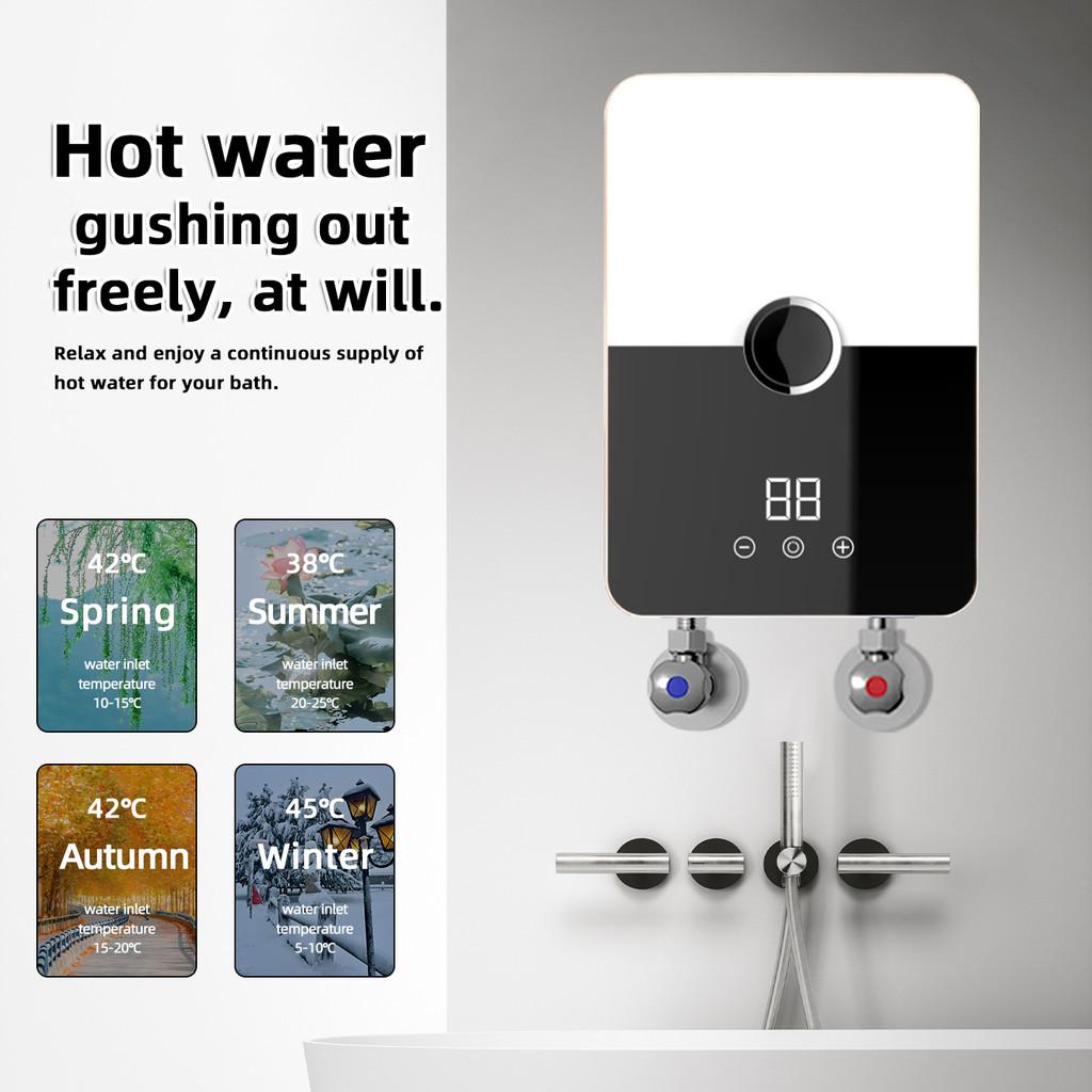 Small Household Bathroom Hot Water Shower Set Small Kitchen Water Heater Digital Display Instant Electric Water Heater