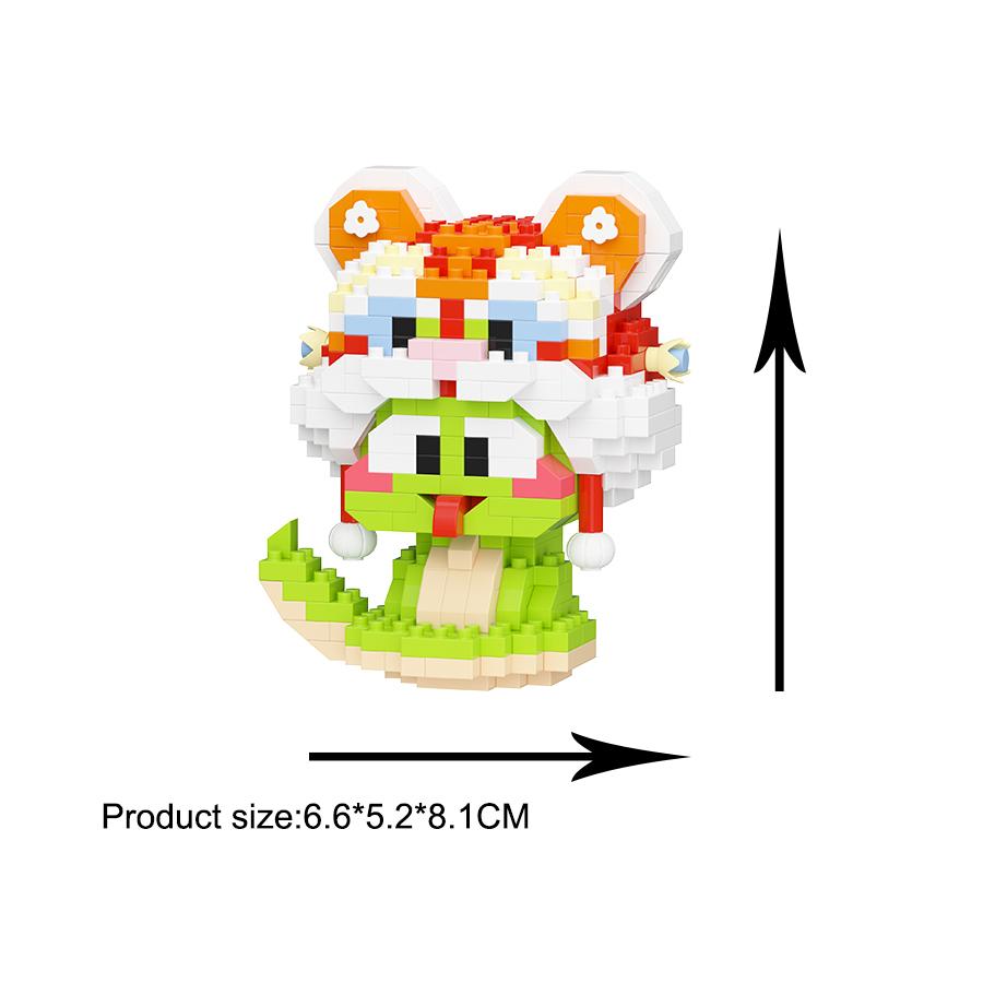 Latest Year Of Snake Children Playthings Mini Adorable Snake Micro Construction Blocks Instructive Playthings Animals Model Lucky Decorations Gifts