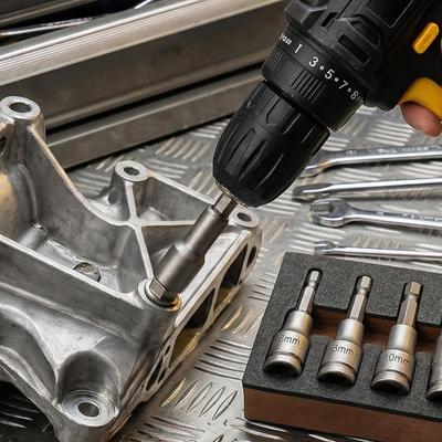Hex Sockets Sleeve Nut Driver Screwdriver Set Heavy Duty Impact Socket Adapter Wrenches For Electric Screw Driver Hand Tools