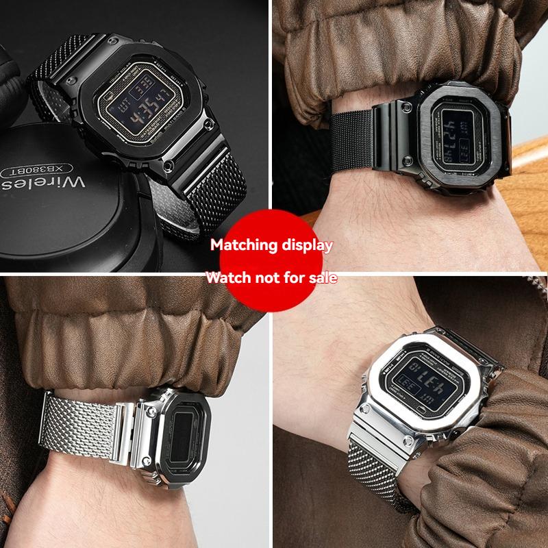 Bracelet en Acier Inoxydable pour Casio G-Shock GM-B2100 & GMW-B5000 | Bracelet de Montre Métallique Milanais avec Embouts Solides | Bracelet de Remplacement