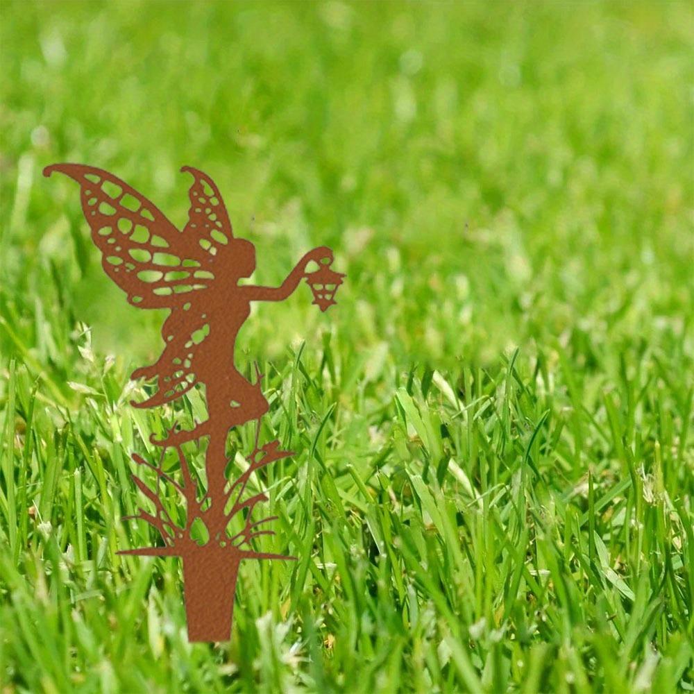 Whirling Fairy Metal Garden Stake Outdoor Lawn Ornament Halloween Yard Decoration