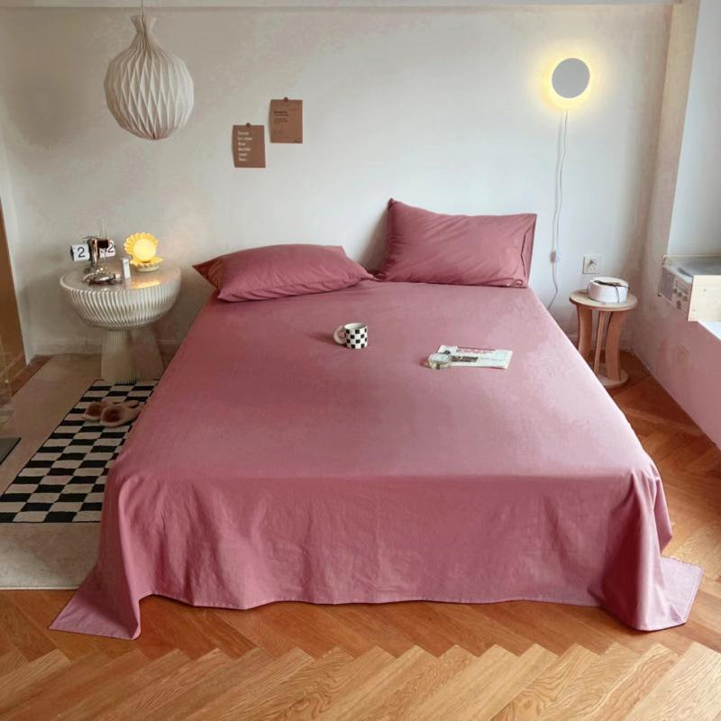 Ns Wind Solid Color Bed Sheet Single Piece Student Dormitory Simple Thickened Skin-friendly Double Bed All-inclusive