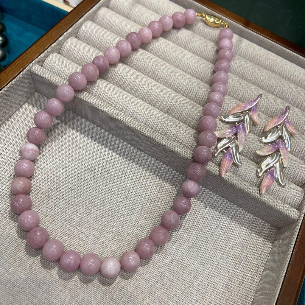 10Mm Lotus Root Pink Girl Round Bead Necklace Female Gentle Temperament Advanced Sense Simple Stacking Naked Chain Necklace