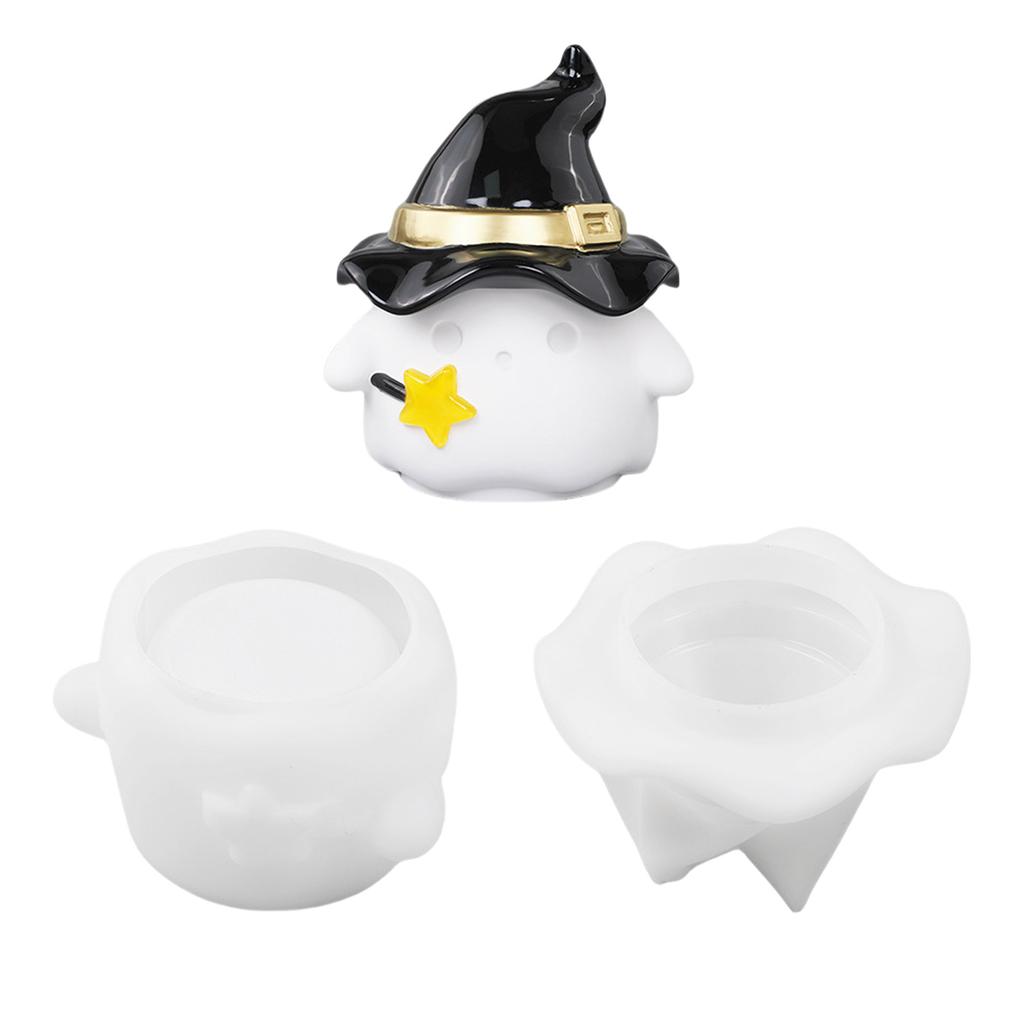 Multipurpose Halloween Specter Organizer Mould Silicone Mould for Jewelry Epoxy Resin Cement Gypsum Storage Jar Molds