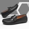 Men's Soft Sole Leather Moccasins Breathable Cowhide Loafers with Flexible Ergonomic Design & Non-Slip Outsole for Daily Comfort