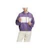 Adidas Originals FW22 Logo Print Patchwork Hooded Jacket Women Outerwear Purple HS1934