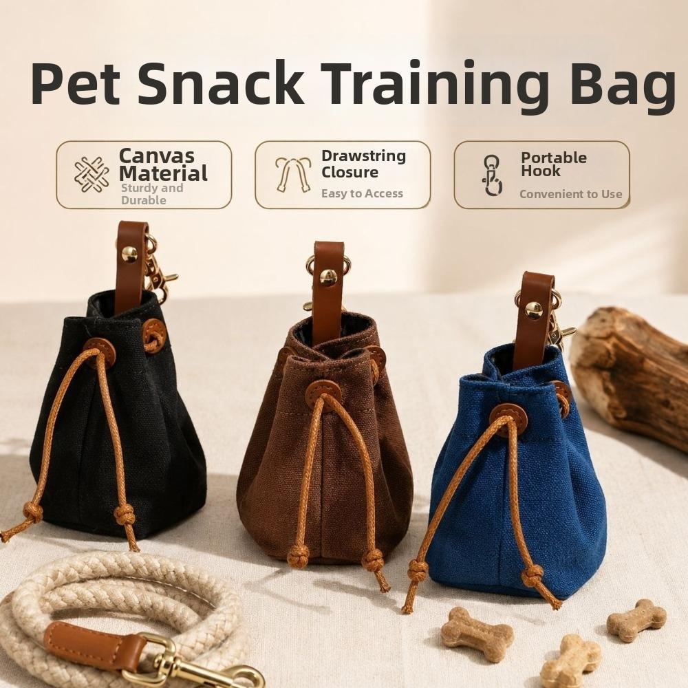 Buckle Design Pet Training Snack Pack Drawstring Dry Food Storage Bag Outdoor Activities