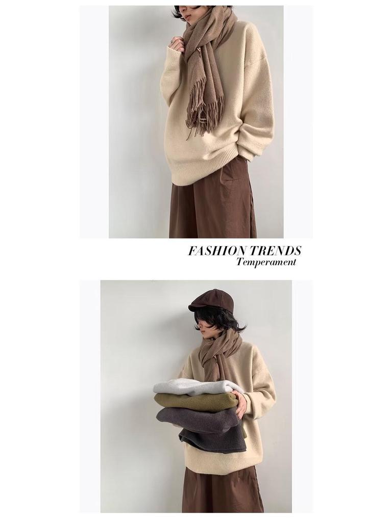 Men's Casual Knit Cardigan - Autumn/Winter, Versatile Solid Color, Trendy Couple Style, Loose Fit, Round Neck