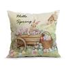 Rustic Easter Egg Floral Pillowcase Printed Polyester 40/45/50Cm Throw Pillowcover Decorative Sofa Cushion Pillowslip Home Decor