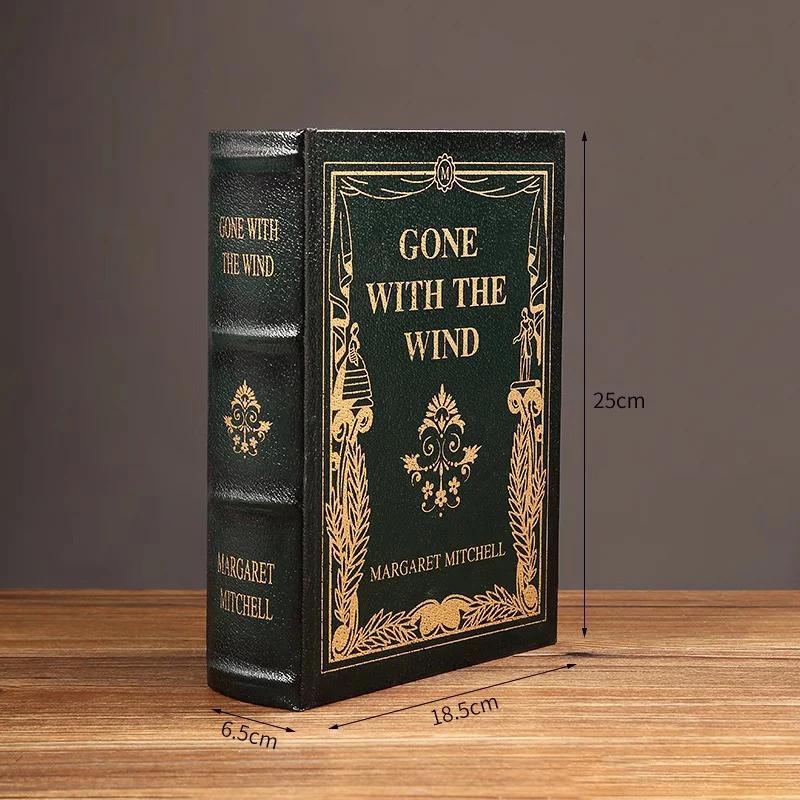 English wooden fake book Art Ornaments Luxury European retro fake book storage box Photography props home decoration Accessories