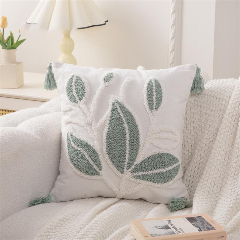 Moroccan Sofa Throw Embroidered Throw Pillowcase Cojines Boho Cotton Linen Decor Cushion Cover Headboard Pillowcases 45x45cm