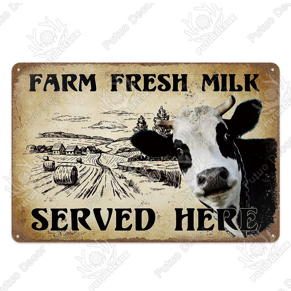 

Декор корова винтажная жестяная вывеска ретро металлический знак декоративная табличка фермерский дом магазин гараж настенный декор корова плакаты 20x30cm