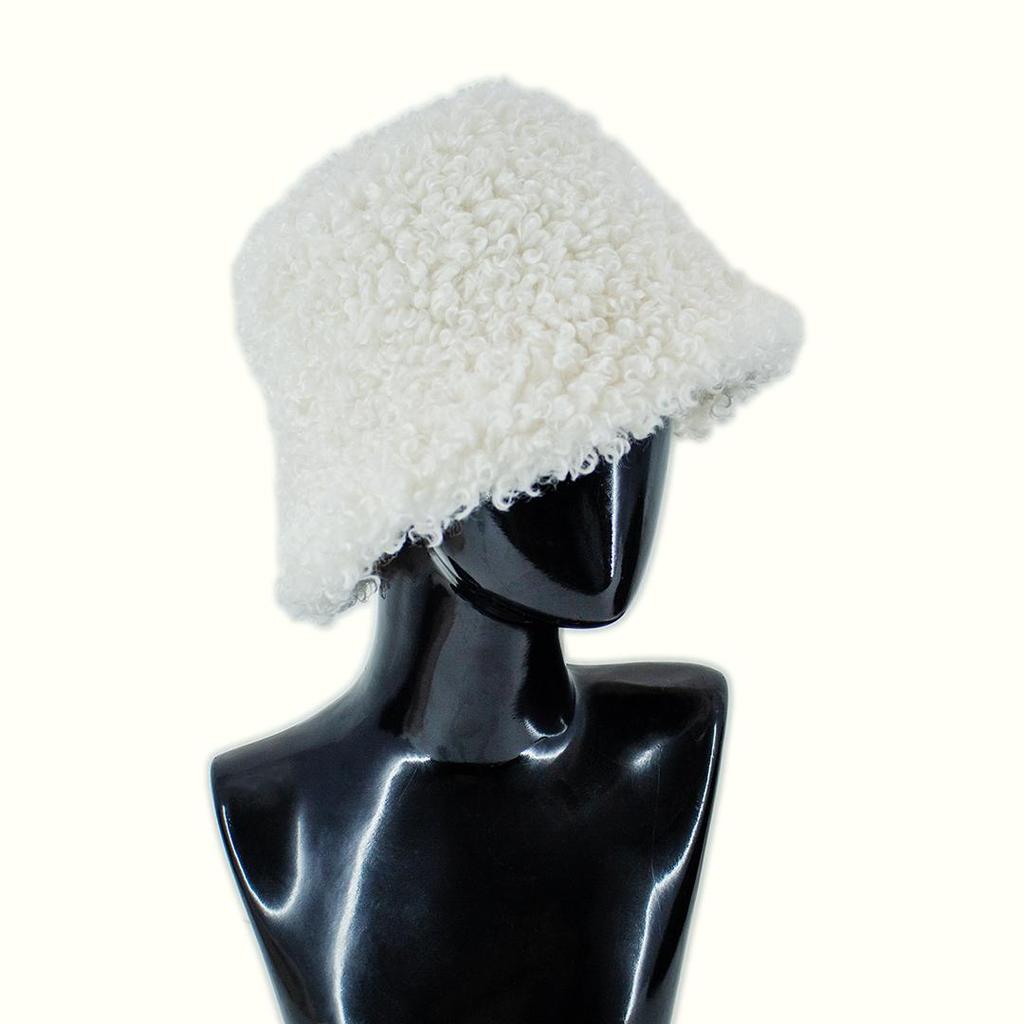 Cappello da pescatore invernale da donna in lana di agnello, cappello a cloche alla moda, cappello caldo con tesa larga, cappello da donna WGLUVF taglia unica per tutte